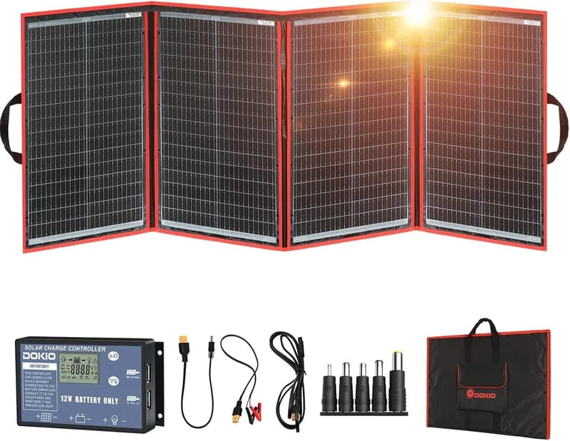 DOKIO 200W Faltbares Solarpanel mit LCD