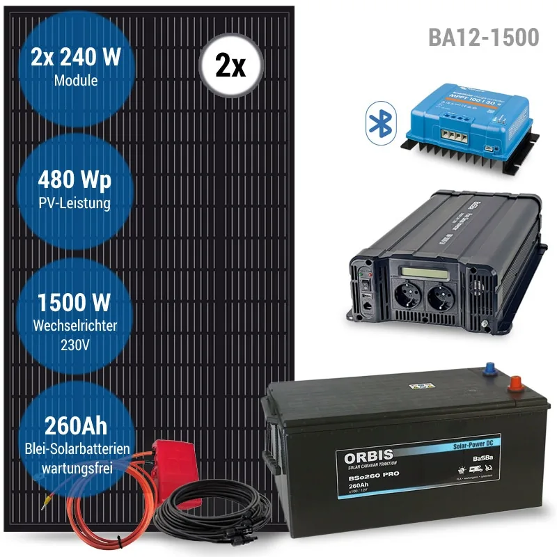 BaSBa Solar Inselanlage 1500W Komplettset